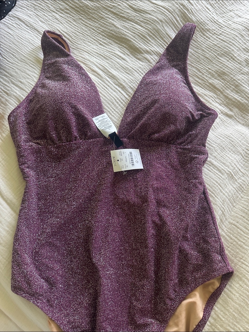 J. Crew Shimmer Purple One-Piece Swimsuit